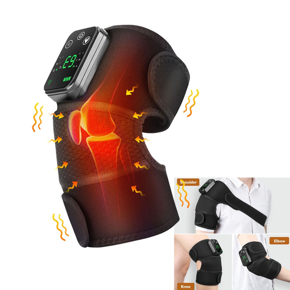 Electric Heating Vibration Therapy Knee Elbow Leg Arthritis Massage Physiotherapy Joint Pain Relief Warm Wrap Knee Pad Massager