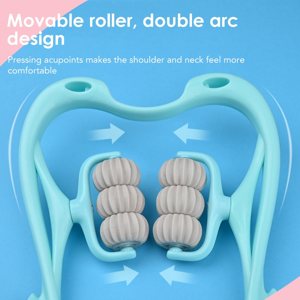 Cervical Spine Massager Swan Shape Six-wheel Neck Massager Roller Pressing Manual Massage Cervical Spine Health Care