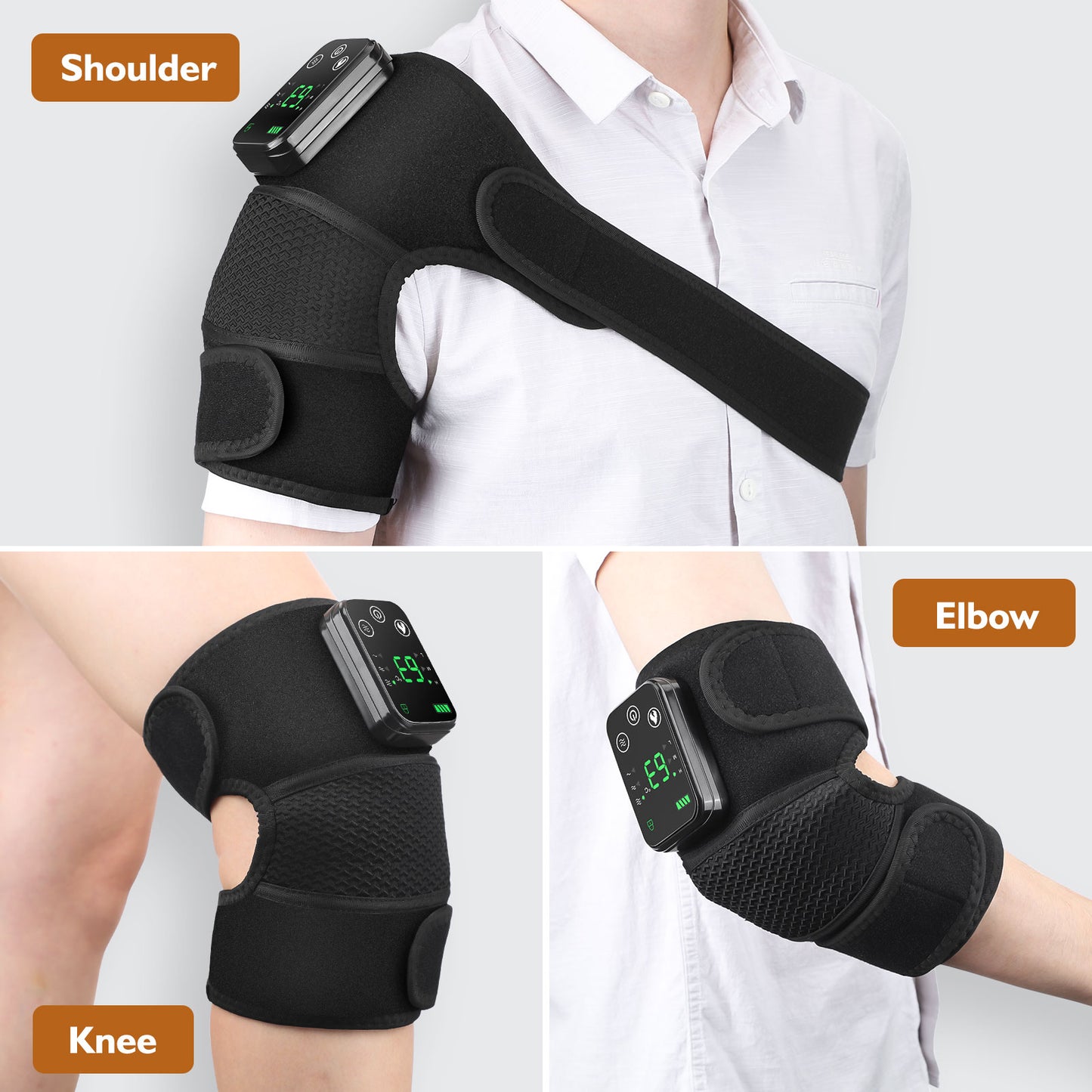 Electric Heating Vibration Therapy Knee Elbow Leg Arthritis Massage Physiotherapy Joint Pain Relief Warm Wrap Knee Pad Massager