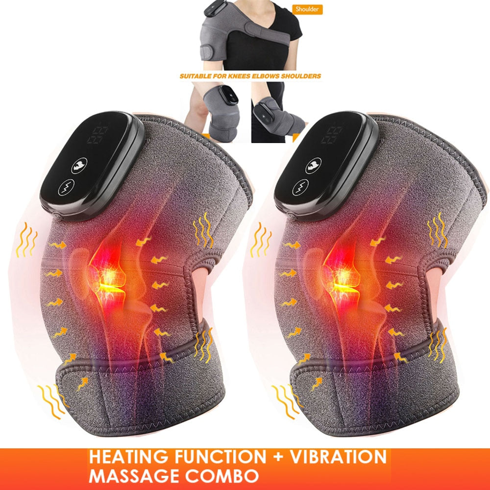 Electric Heating Vibration Therapy Knee Elbow Leg Arthritis Massage Physiotherapy Joint Pain Relief Warm Wrap Knee Pad Massager