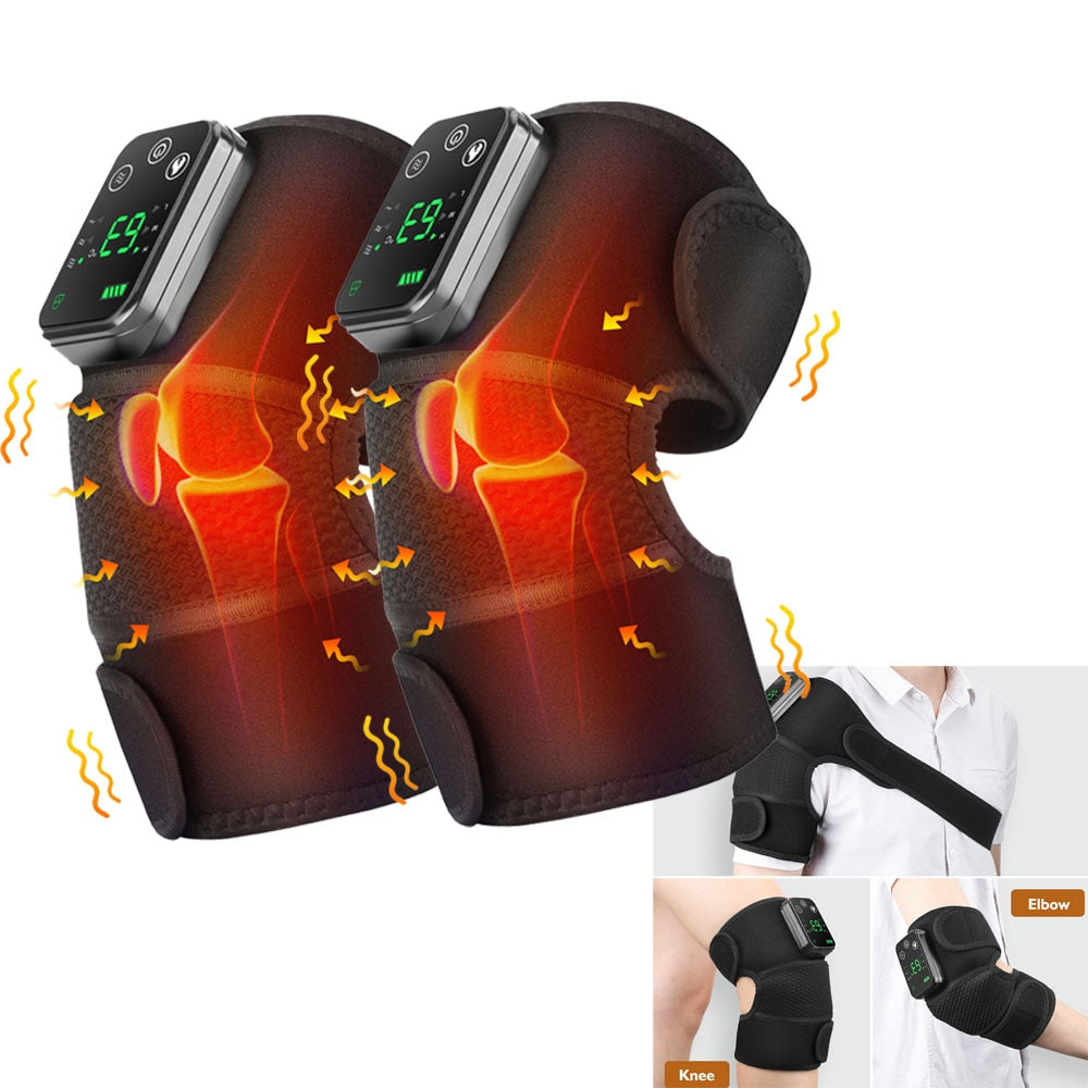 Electric Heating Vibration Therapy Knee Elbow Leg Arthritis Massage Physiotherapy Joint Pain Relief Warm Wrap Knee Pad Massager